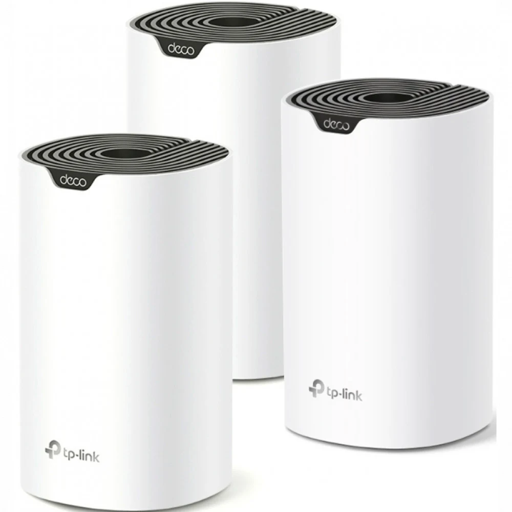 Домашняя Mesh Wi-Fi система GbE AC1900 Tp-Link Deco S7 (3 устройства) &lt Бесшовный роуминг, 1300Mbps 5Ghz + 600Mbps 2.4Ghz, 802.11ac/a/b/g/n, 3 гигабитных порта LAN/WAN, 3×3 MU-MIMO, Beamforming, 3