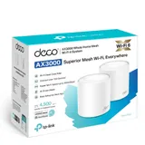 "AX3000 Whole Home Mesh Wi-Fi 6 System, 2 unitsSPEED: 574 Mbps at 2.4 GHz + 2402 Mbps at 5 GHzSPEC: 2× Internal Antennas, 3× Gigabit Ports (WAN/LAN auto-sensing), 2 Streams and HE160 for 5GHzFEATURE