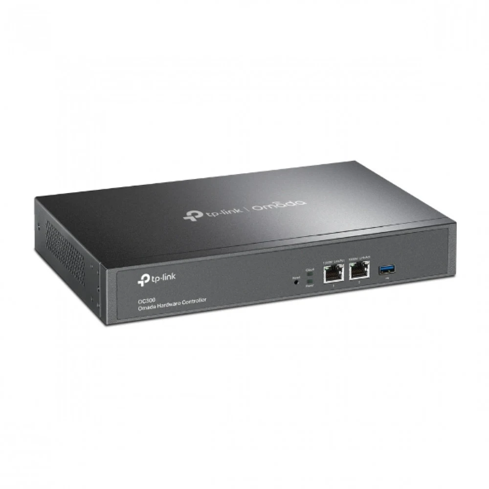 Контроллер точек доступа облачный TP-Link OC300 &lt Omada SDN, 2 порта Ethernet 10/100 Мбит/с, 1 порт USB 2.0, 1 порт Micro USB, 100–240 В~50/60 Гц, 0.6 A, до 500 точек доступа Omada, коммутаторов J