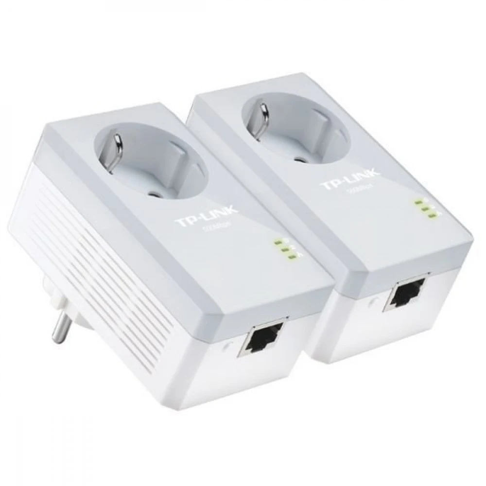 Сетевой адаптер Powerline Tp-Link TL-PA4010P KIT &lt AV600 AC Pass Through 2-Pack Kit, до 600Mbps, HomePlug AV, Ethernet Port 10/100Mbps, комплект из 2-х адаптеров&gt