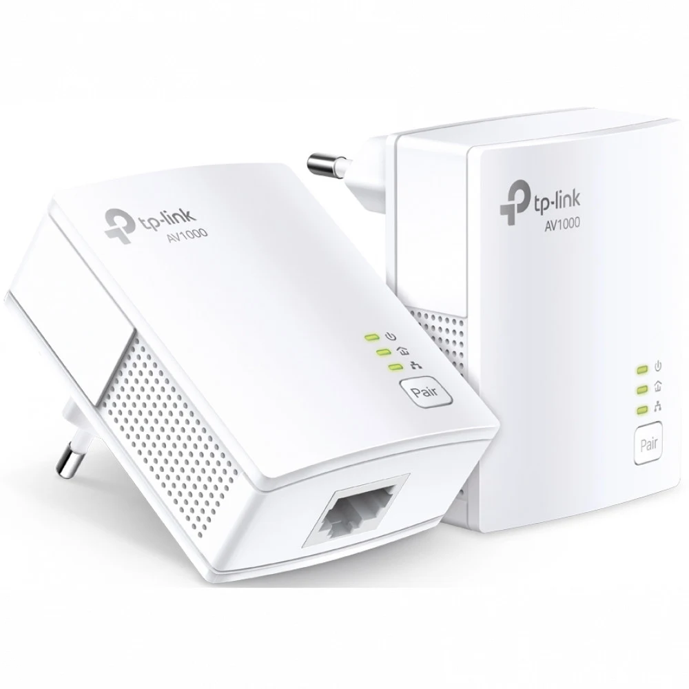 Сетевой адаптер Powerline Tp-Link TL-PA7017 KIT &lt AV1000 комплект 2-портовых гигабитных адаптеров Powerline, скорость передачи данных по электросети до 1000 Мбит/с, 1порт GbE, поддержка HomePlug A