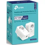 Сетевой адаптер Powerline Tp-Link TL-PA7017P KIT <AV1000 комплект 2-портовых гигабитных адаптеров Powerline со встроенной электророзеткой, скорость передачи данных по электросети до 1000 Мбит/с, 21п