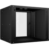 Cabeus WSC-05D-9U55/45 Шкаф телекоммуникационный настенный 19" 9U, серия LIGHT разборный, дверь стекло, цвет серый
