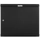 Шкаф коммутационный Hyperline (TWB-0966-SR-RAL9004) настенный 9U 600x600мм пер.дв.стал.лист 2 бок.пан. 60кг черный 500мм IP20 сталь