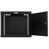 Шкаф коммутационный Hyperline (TWB-0966-SR-RAL9004) настенный 9U 600x600мм пер.дв.стал.лист 2 бок.пан. 60кг черный 500мм IP20 сталь