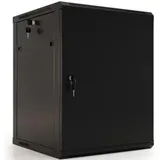 Hyperline TWB-0645-SR-RAL9004 Шкаф настенный 19-дюймовый (19"), 6U, 367x600х450мм, металлическая передняя дверь с замком, две боковые панели, цвет черный (RAL 9004) (разобранный)