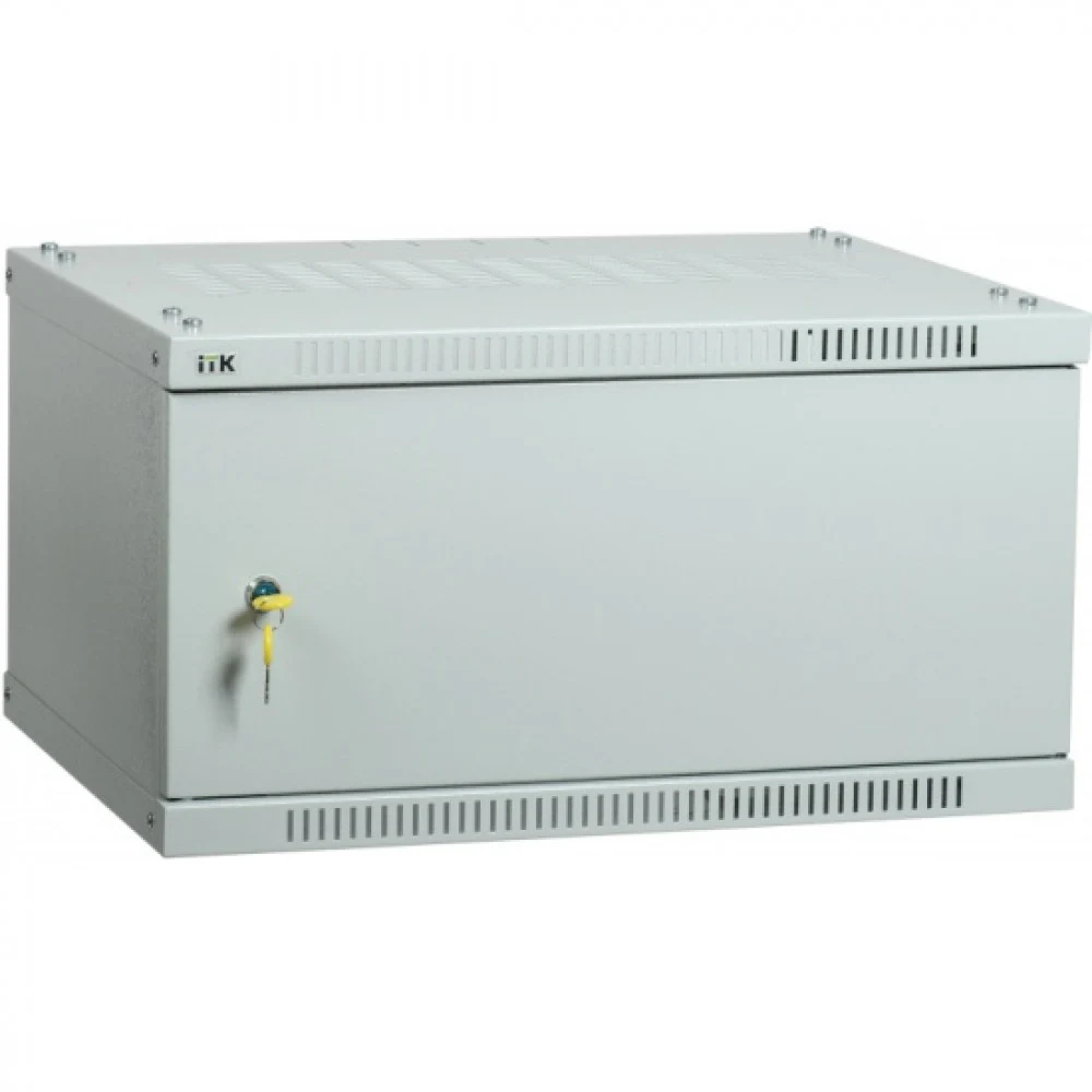 Шкаф коммутационный ITK Linea WE (LWE3-06U64-MF) настенный 6U 600x450мм пер.дв.металл 50кг серый 400мм 200град. 320мм IP20 сталь