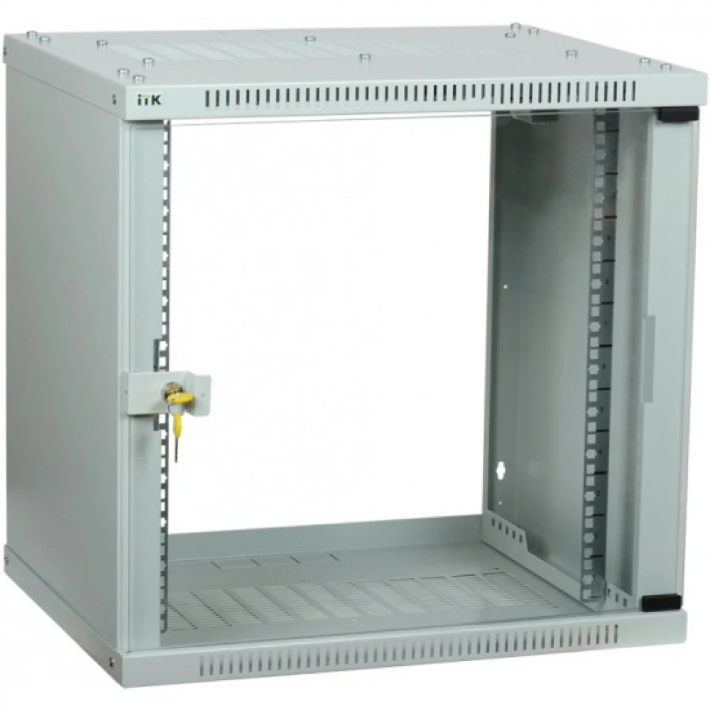 Шкаф коммутационный ITK Linea WE (LWE3-15U64-GF) настенный 15U 600x450мм пер.дв.стекл 50кг серый 400мм 200град. 715мм IP20 сталь