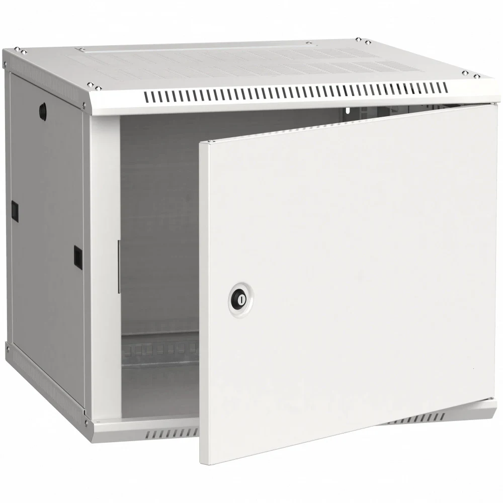 Шкаф коммутационный ITK Linea W (LWR3-09U66-MF) настенный 9U 600x600мм пер.дв.металл 2 бок.пан. направл.под закл.гайки 90кг серый 500мм 200град. 600мм IP20 IK10 сталь