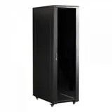 Шкаф серверный Lanmaster (TWT-CBB-42U-8X10-G1) напольный 42U 800x1000мм пер.дв.стекл задн.дв.двуст. 2 бок.пан. 800кг черный IP20