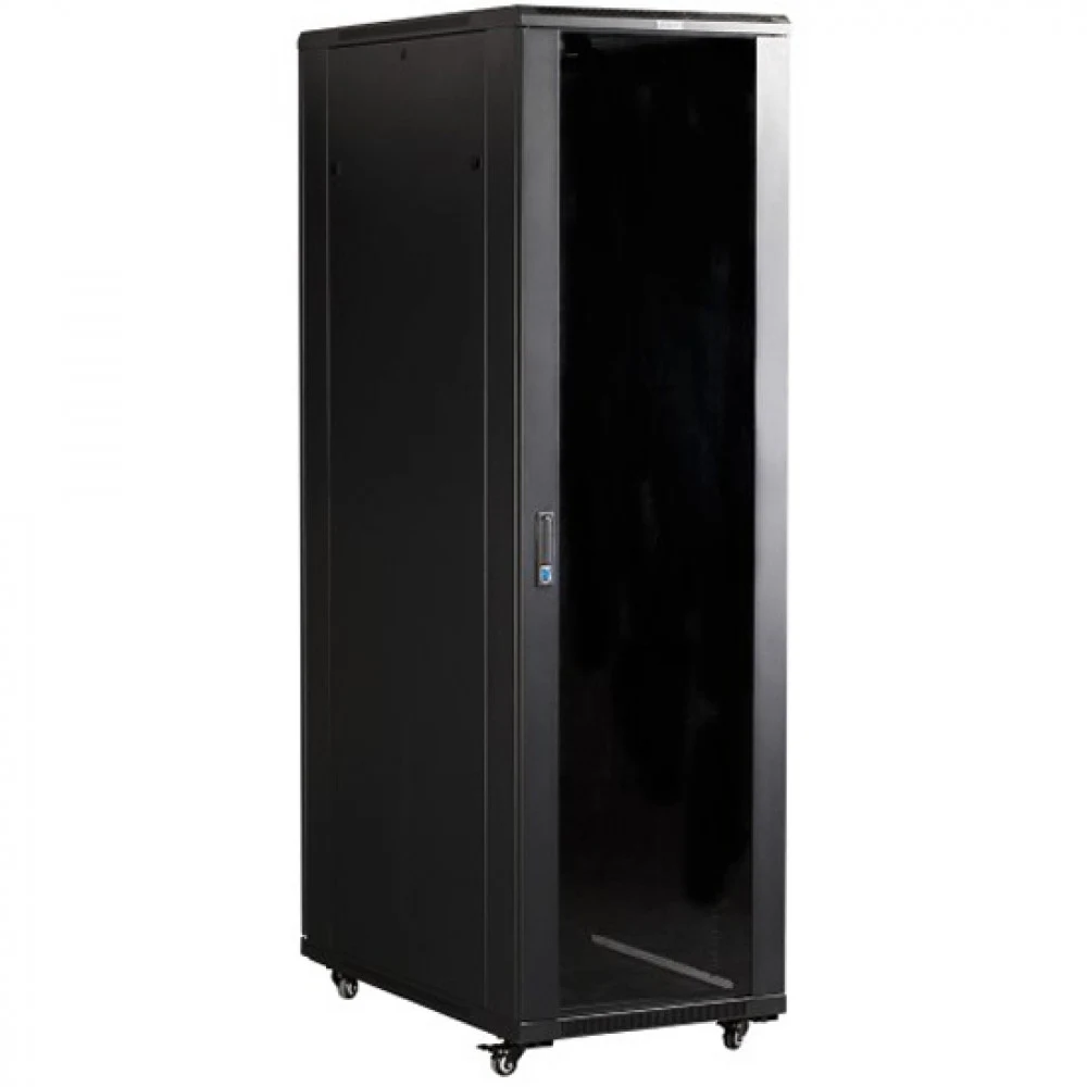Шкаф коммутационный Lanmaster (TWT-CBB-27U-6X10-G1) напольный 42U 600x1000мм пер.дв.стекл задн.дв.перфор.2-хст. 2 бок.пан. 800кг черный IP20