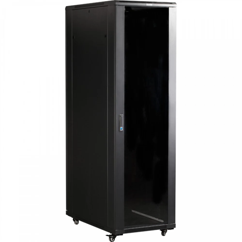 Шкаф коммутационный Lanmaster Business (TWT-CBB-27U-6X8-G1) напольный 27U 600x800мм пер.дв.стекл задн.дв.спл.стал.лист 2-хст. 2 бок.пан. 800кг черный IP20