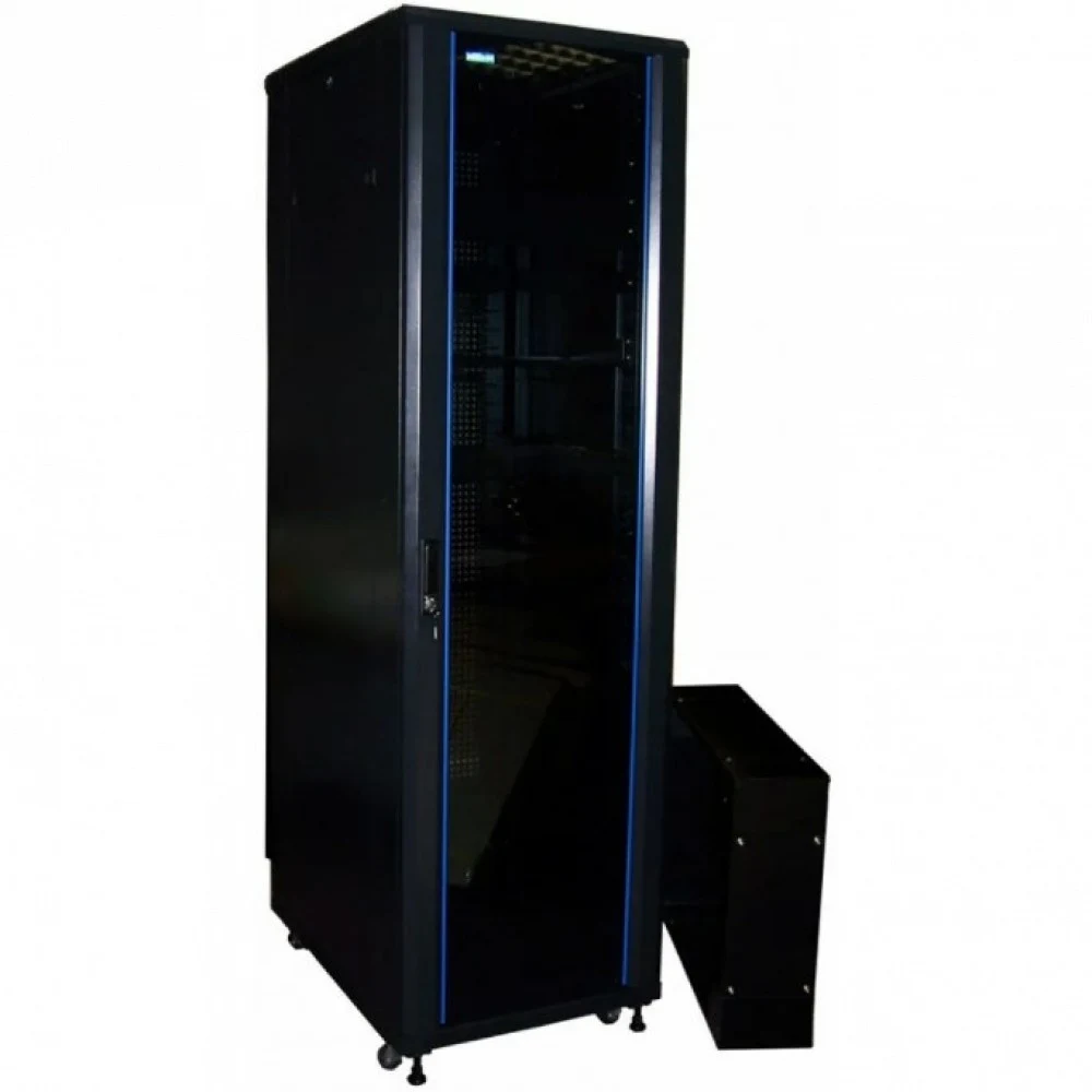 Шкаф коммутационный Lanmaster (TWT-CBB-42U-6X8-P1) напольный 42U 600x800мм пер.дв.перфор. задн.дв.перфор.2-хст. 2 бок.пан. 800кг черный 726мм 92кг 2055мм IP20 металл