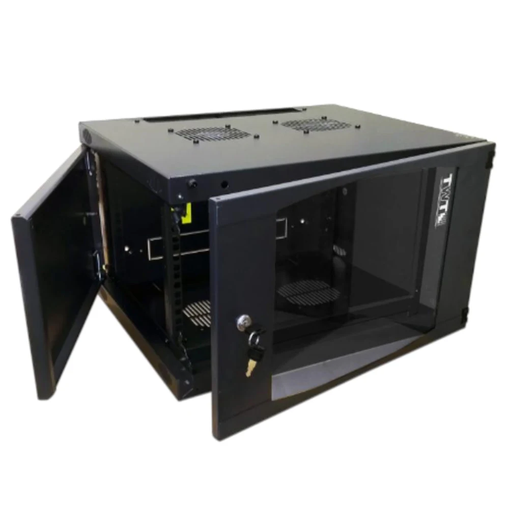 Шкаф коммутационный Lanmaster Next (TWT-CBWNG-12U-6X6-BK) настенный 12U 550x600мм пер.дв.стекл 60кг черный 20кг 658мм