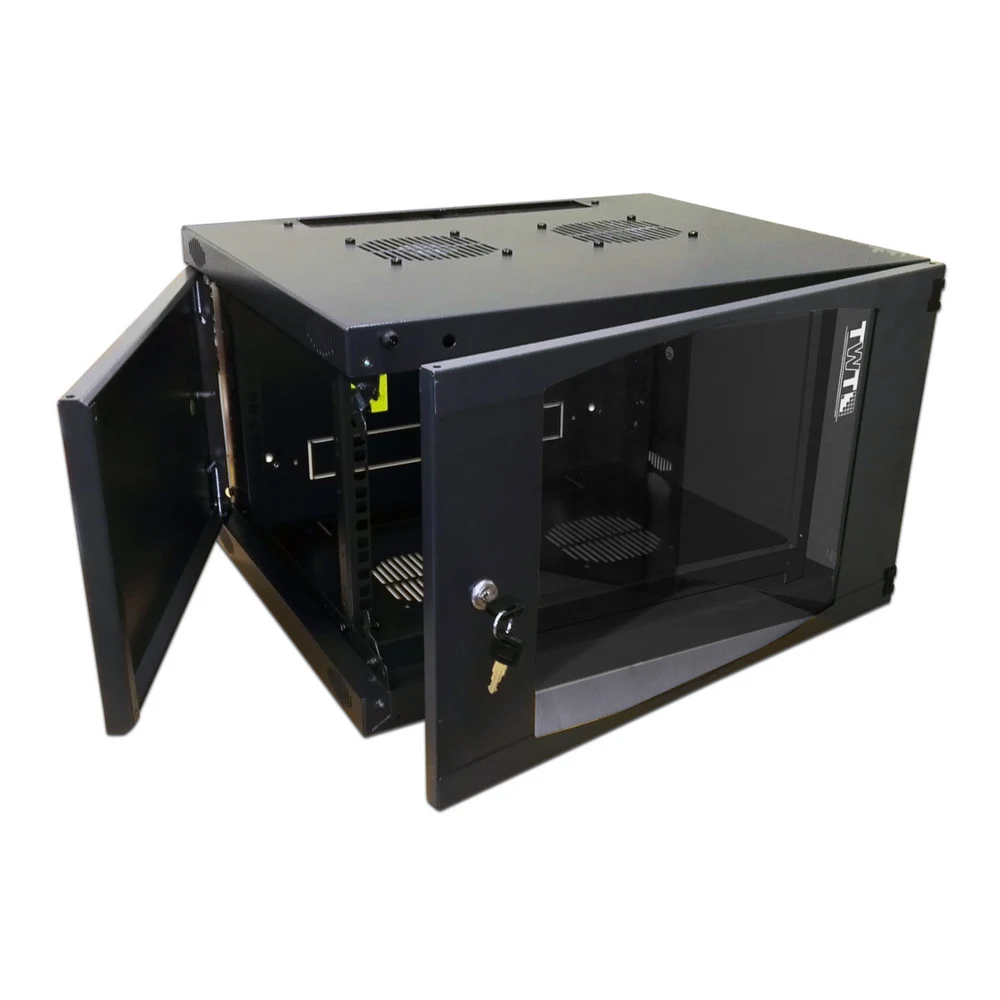 Шкаф коммутационный Lanmaster Next (TWT-CBWNG-15U-6X6-BK) настенный 15U 550x600мм пер.дв.стекл 60кг черный 22кг 823мм