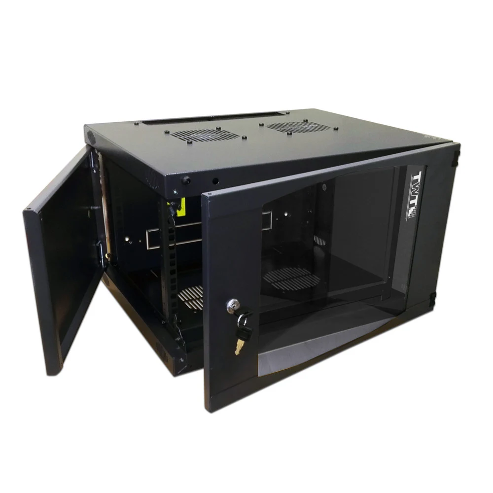 Шкаф настенный Next, 9U 550x450, стеклянная дверь, черный Шкаф настенный серии NEXT используется для размещения телекоммуникационного оборудования 19'' конструктива. Шкафы выпускаются в двух вариант
