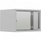 Шкаф коммутационный NTSS LIME (NTSS-WL6U5535GS) настенный 6U 550x350мм пер.дв.стекл несъемн.бок.пан. 30кг серый 270мм 8.3кг 110град. 370мм IP20 укомплектованный