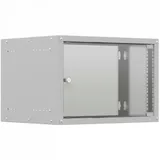Шкаф коммутационный NTSS Lime (NTSS-WL6U5560GS) настенный 6U 550x600мм пер.дв.стекл несъемн.бок.пан. 30кг серый 520мм 12кг 110град. 370мм IP20 сталь