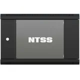 Шкаф коммутационный NTSS (NTSS-W12U6045GS-BL) настенный 12U 570x450мм пер.дв.стекл 60кг черный 24кг