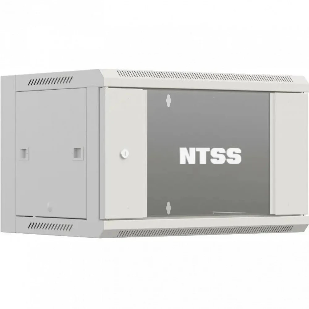 Шкаф коммутационный NTSS Премиум (NTSS-W12U6060GS-2) настенный 12U 600x600мм пер.дв.стекл 60кг серый 515мм 26кг 220град. 635мм IP20 сталь укомплектованный