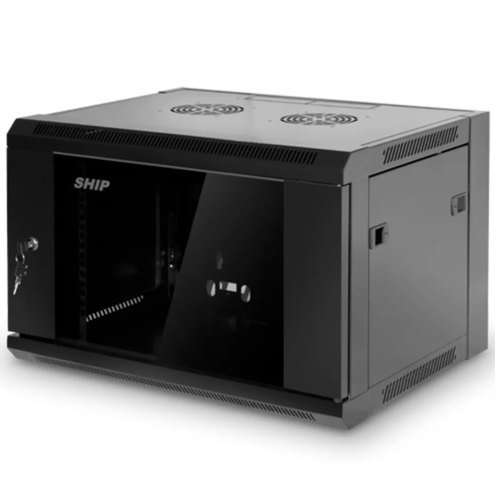 Шкаф настенный, SHIP, 5609.01.100, SE серия, 19'' 9U, 570*600*500 мм, Ш*Г*В, IP20, Чёрный Шкаф настенный SHIP 5609.01.100 Шкафы SE серии предназначены для установки телекоммуникационного оборудовани