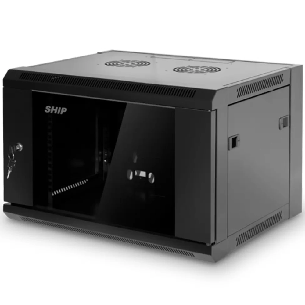 Шкаф настенный, SHIP, 5615.01.100, SE серия, 19'' 15U, 570*600*770 мм, Ш*Г*В, IP20, Чёрный Шкаф настенный SHIP 5615.01.100 Шкафы SE серии предназначены для установки телекоммуникационного оборудован