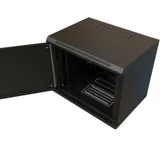 WRline WR-TW-1545-SR-RAL9004 Шкаф настенный 19-дюймовый (19"), 15U, 775x600х450мм, цельнометаллическая дверь с замком, цвет черный (RAL 9004) (разобранный)