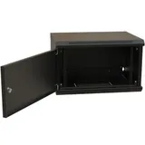 WRline WR-TW-0945-SR-RAL9004 Шкаф настенный 19-дюймовый (19"), 9U, 500x600х450мм, цельнометаллическая дверь с замком, цвет черный (RAL 9004) (разобранный)