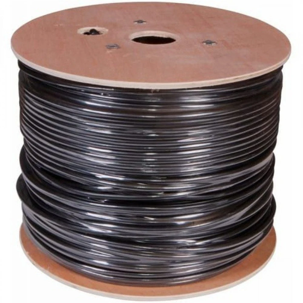 Кабель сетевой Buro FTP 4 пары cat5E solid 0.50мм Cu 305м черный стальной трос
