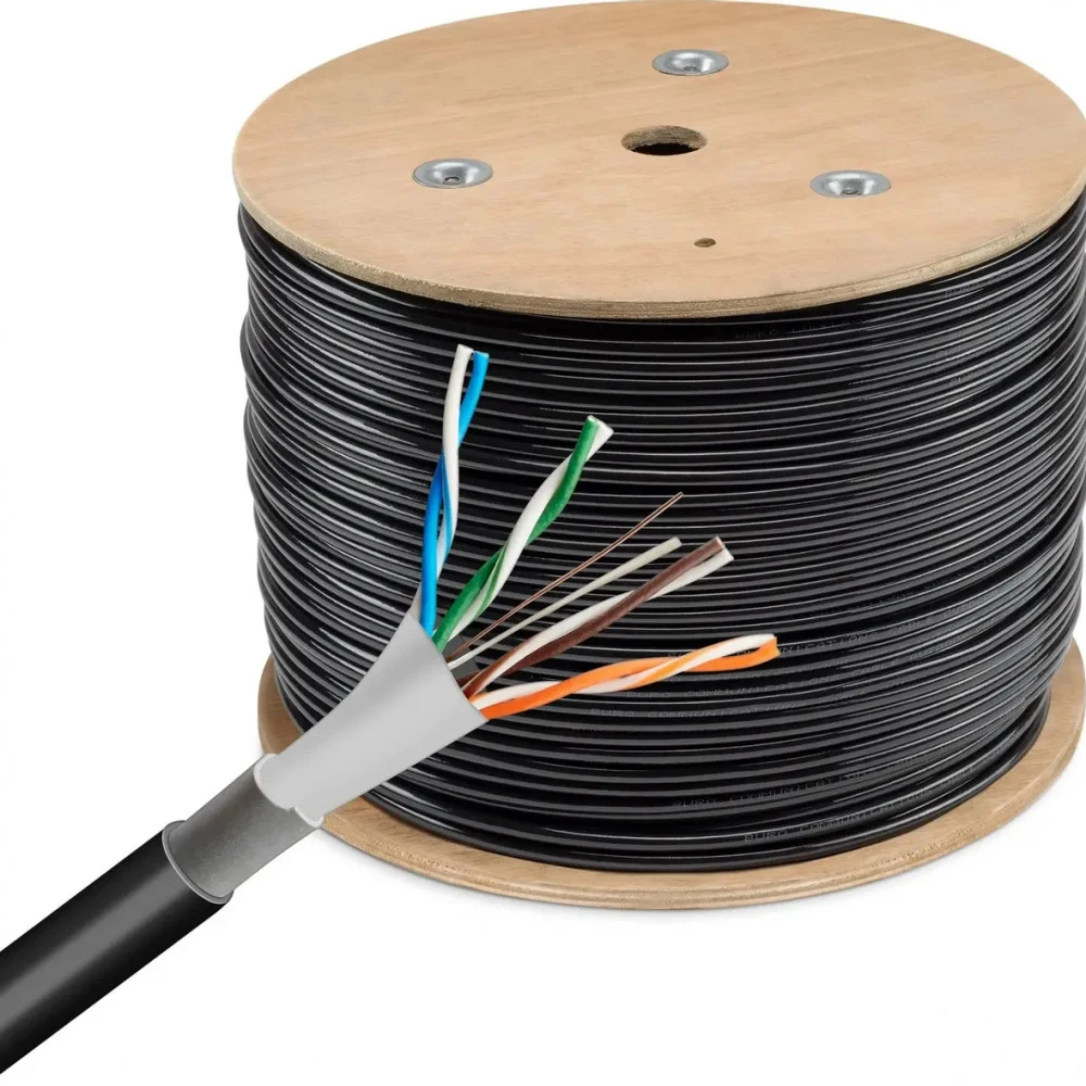 Кабель сетевой Buro BU-CCA-050-FTP-OUTDOOR FTP 4 пары solid 0.5мм CCA 305м черный outdoor (упак.:1шт)