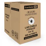 Кабель ExeGate UTP-2-C5e-CU-S24-IN-PVC-GY-305 UTP 2 пары кат.5e медь, 24AWG, бухта 305м, серый, PVC