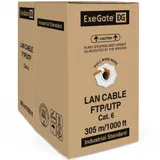 Кабель ExeGate FUTP4-C6-CU-S23-IN-LSZH-OR-305-FLUKE FTP 4 пары кат.6 медь, 23AWG, FLUKE® test pass, экран, бухта 305м, оранжевый, LSZH