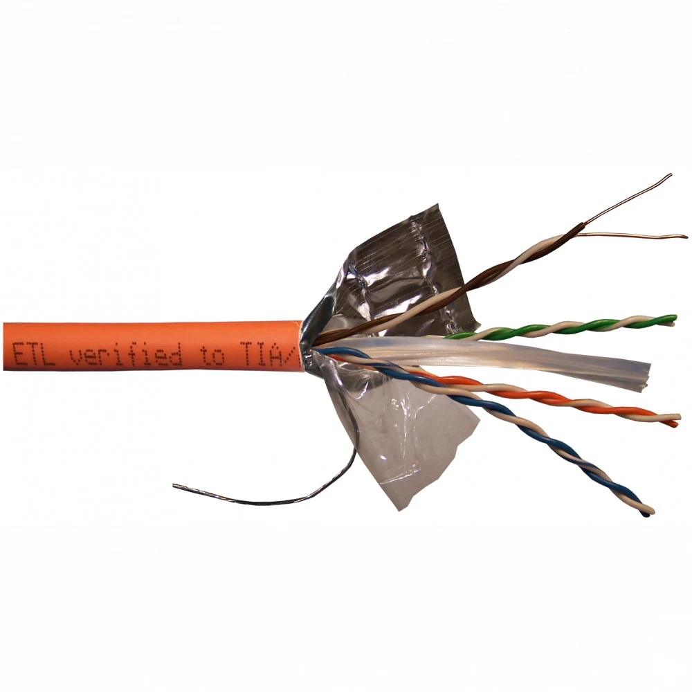 Кабель информационный Lanmaster LAN-6EFTP-LSZH-OR кат.6 F/UTP общий экран 4X2X24AWG LSZH внутренний 305м оранжевый