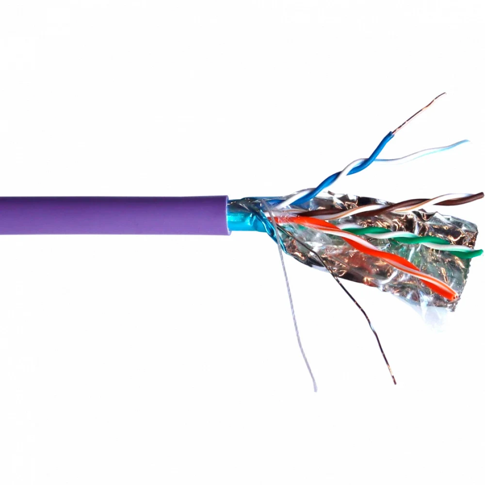Кабель информационный Lanmaster TWT-5EFTP-NGLS кат.5E FTP 4 пары 24AWG нг(А)-LS внутренний 305м фиолетовый