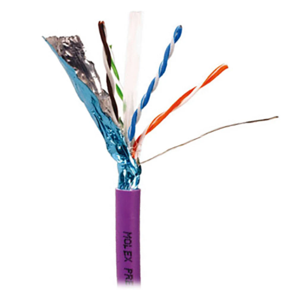 Molex кабель F/UTP Cat.6 PowerCat, 4 пары, LSZH, класс Dca, короб 500 м, фиолетовый
