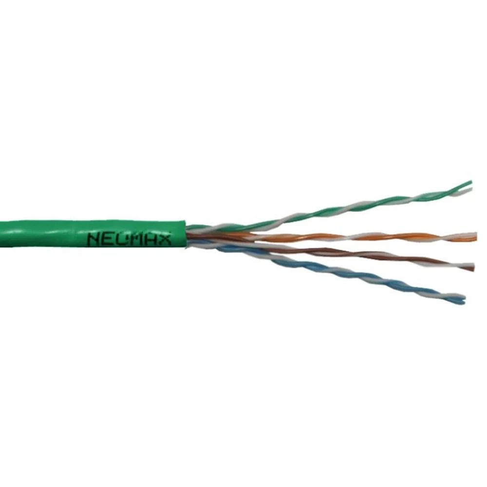 Кабель Кабель NEOMAX [NM10111] U/UTP cat.5e 4 пары (305 м) 0.51 мм (24 AWG) Медь, LSZH Fluke Tested, зеленый
