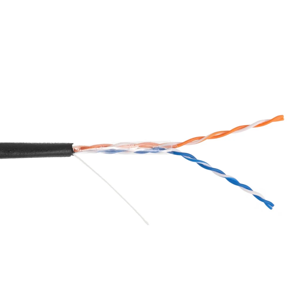 Кабель NETLAN F/UTP 2 пары, Кат.5 (Класс D), 100МГц, одножильный, BC(чистая медь), внешний PE, 305m