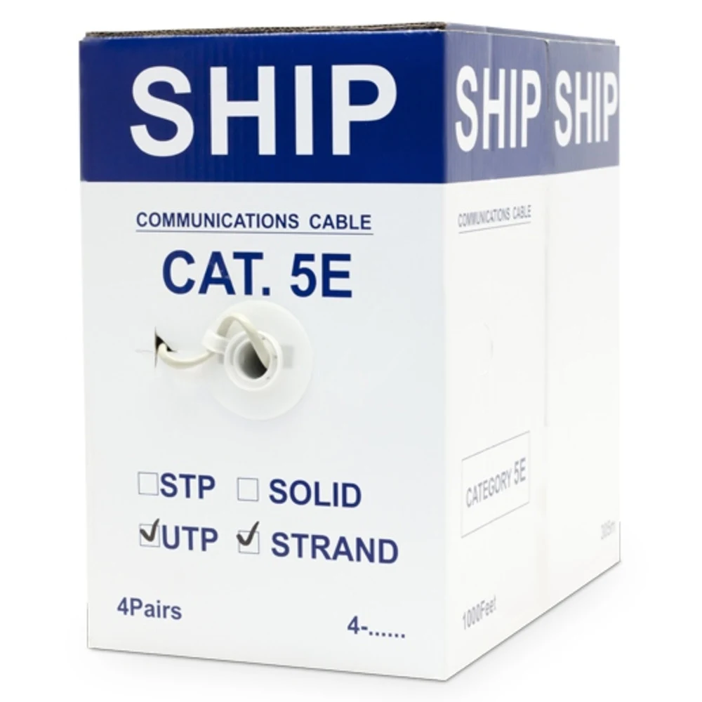 Кабель сетевой, SHIP, D135S-P, Cat.5e, UTP, 4x2x7/0.16мм, PVC, 305 м/б (Многожильный) Описание и характеристики: Кабель сетевой SHIP D135S-P Это неэкранированный многожильный (UTP) 4 - х парный кабе