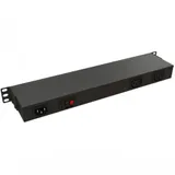 Hyperline TMP-230V/2w-RAL9004 Микропроцессорная контрольная панель,1U, для всех шкафов 19'', подключение до двух устройств, датчик температуры, кабель питания, цвет черный (RAL 9004)