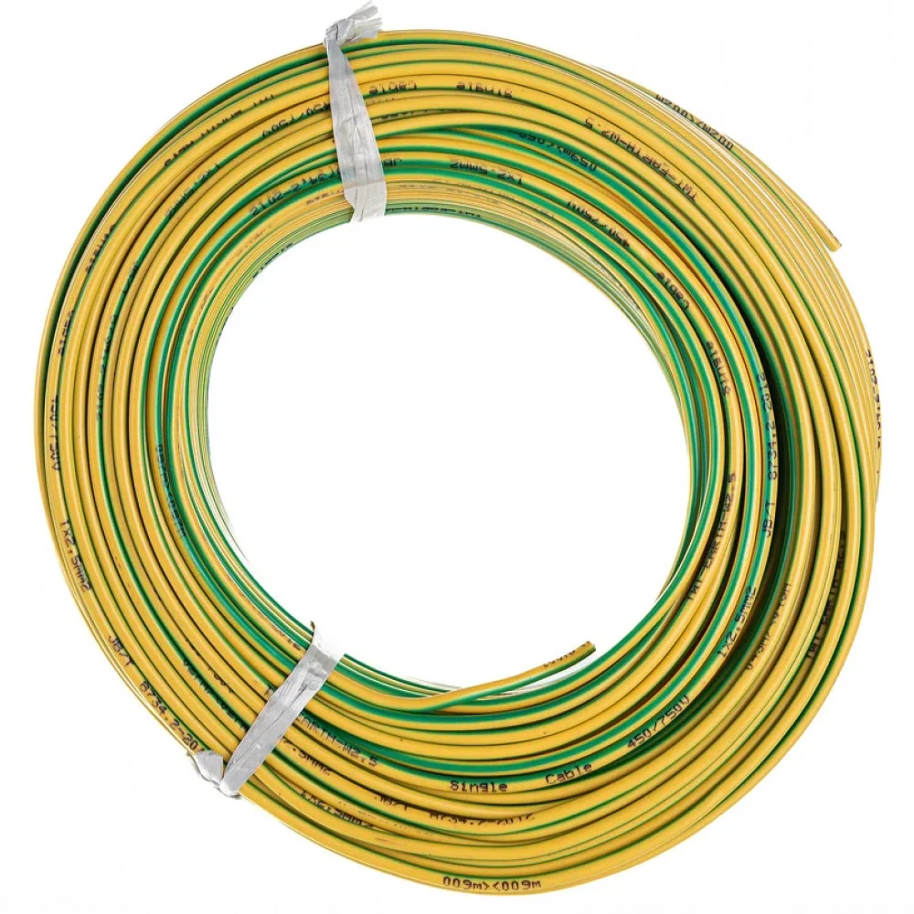 Кабель Lanmaster TWT-EARTH-W2.5-100 желтый