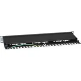 Cabeus PL-24-Cat.5e-SH-Dual IDC Патч-панель 19"(1U), 24 порта RJ-45 полностью экранированная, категория 5e, Dual IDC