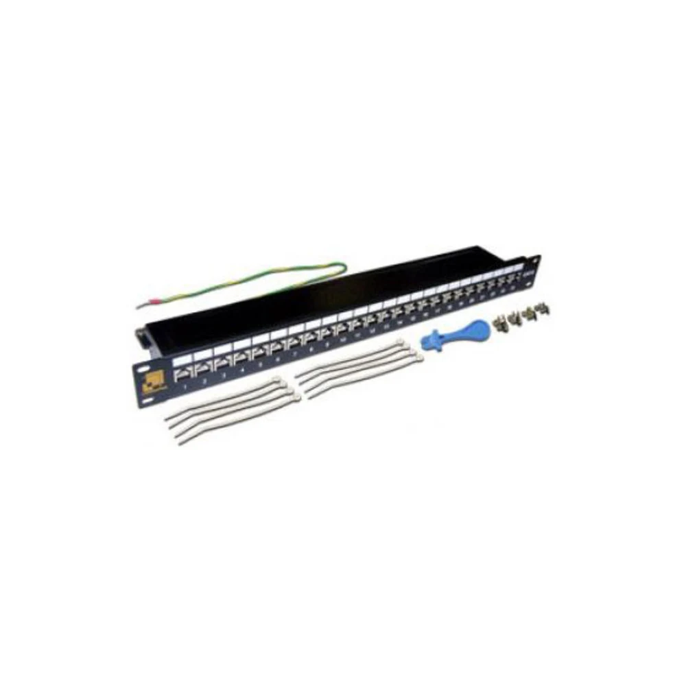 Патч-панель Патч-панель 19", 24 порта RJ45, экранированная, кат.6A, 1U