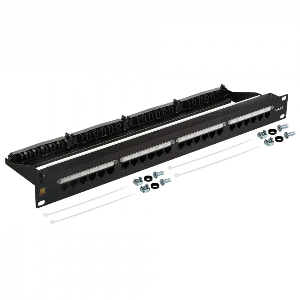 Патч-панель Lanmaster LAN-PPN24U6A 19" 1U 24xRJ45 кат.6A UTP