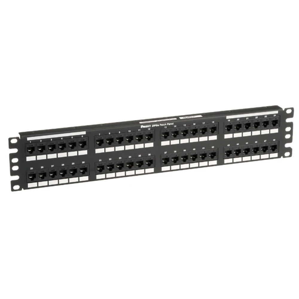 PANDUIT DP485E88TGY Патч-панель DP5e 110, категория 5e, 48 портов, Т568A/B, 2U