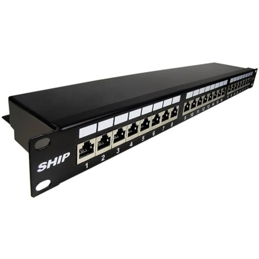 Патч Панель, SHIP, P199-24, Категория 6, FTP (Экранированная), 19" (1U), 24 Порта Патч Панель SHIP P199-24 Коммутационная 24 портовая панель, необходимая для консолидации информационных кабелей этаж