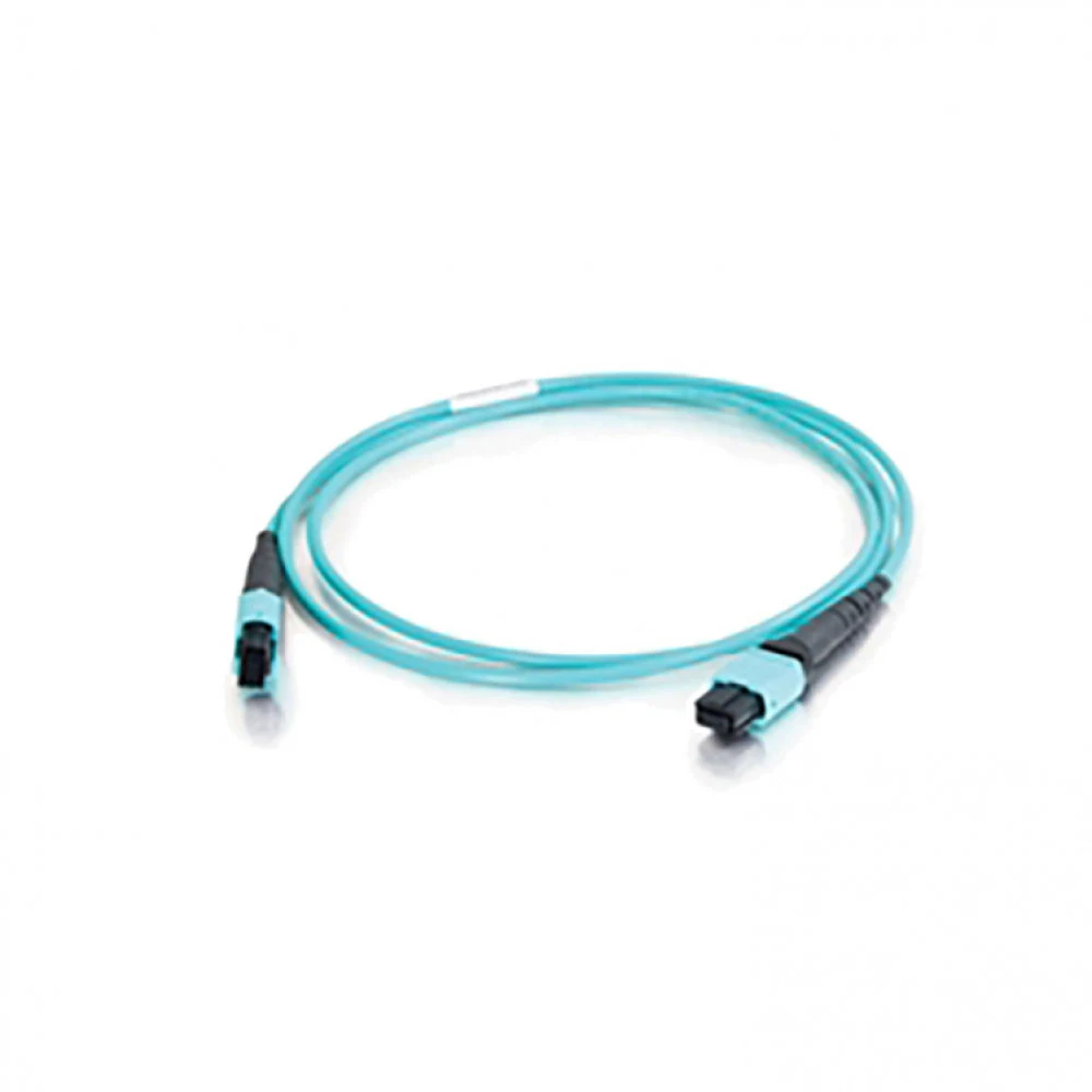 Кабельная сборка Hyperline FHD-MC3-503-MPOM12/PS-MPOF12/PS-A-1M-LSZH-AQ Патч-корд волоконно-оптический MPO (папа) - MPO (мама), 12 волокон, OM3, 40/100G, LSZH, 1м