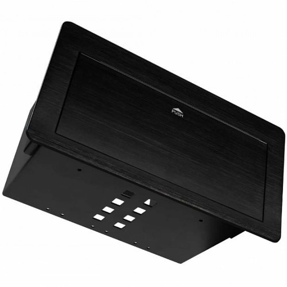 [WRTS-11BOX-B] Металлический корпус Wize Pro [WRTS-11BOX-B] для модульной системы врезного лючка в стол с убирающейся крышкой, предустановленная рамка, черный
