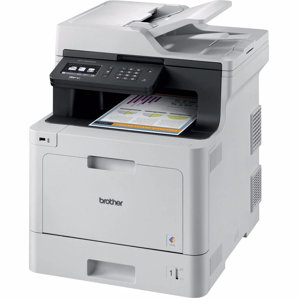 MFCL8690CDWR1 - МФУ Brother MFC-L8690CDW, цветной лазерный, A4, 512Мб, 31стр/мин, PCL, факс, дуплекс, ADF50, GigaLAN, WiFi, 1 лоток на 250л, старт.картриджи 3000стр. (чёрный), 1800стр. (цветные), ев
