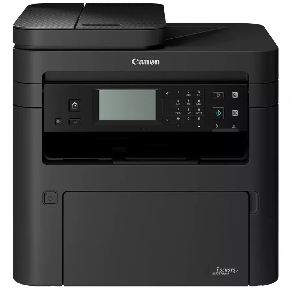 МФУ Canon i-SENSYS MF267DW II (A4,Printer /Scanner /Copier /FAX /Duplex, 1200х1200 dpi, Mono, 28 ppm, 256 Mb, 1200 Mhz , tray 250 pages, LCD (6 строк), USB 2.0, RJ-45, WIFI cart. 051 стартовый тонер