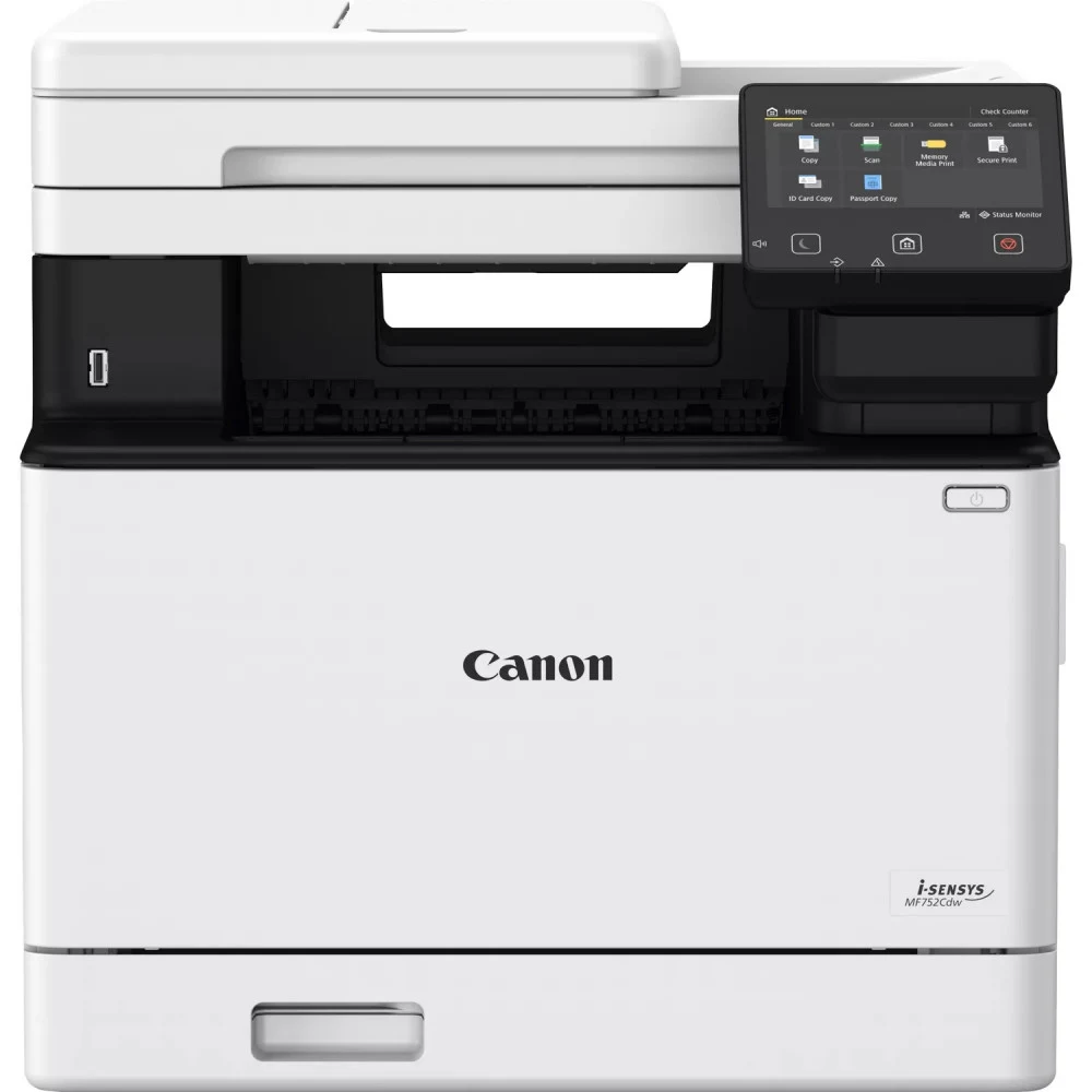 Цветное МФУ, Canon, i-SENSYS MF752CDW, 5455C012AA, Лазерное, A4, 33 стр./мин., Подача 350 листов, Двусторонний автоподатчик документов, Сенсорный дисплей 5", 1.2 ГГц CPU, 1 ГБ RAM, USB 2.0, Ethernet